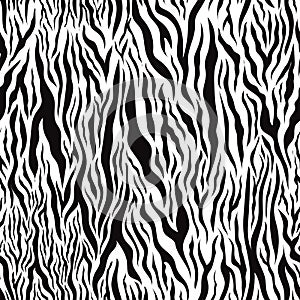 Black and white tiger skin, seamless pattern