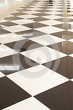 Black and White Tiled Floor
