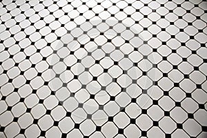 Black and white tiled floor
