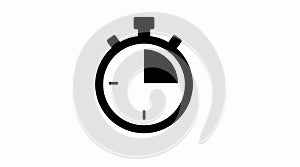 Black and White Time Icon, Chronometer Icon