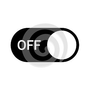 Black and white toggle switch in the off position control setting