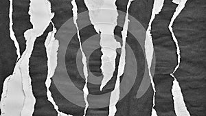 Black and White Torn Paper Collage Style, Ripped Paper Effect, Texture Abstract Background, Copy Space for Text