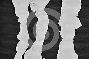 Black and White Torn Paper Collage Style, Ripped Paper Effect, Texture Abstract Background, Copy Space for Text