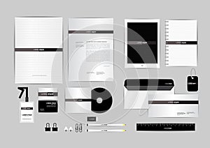 Black and white with triangle corporate identity template for your business