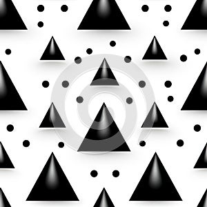 Black and white triangle pattern with dots and gradient color blends (tiled) photo
