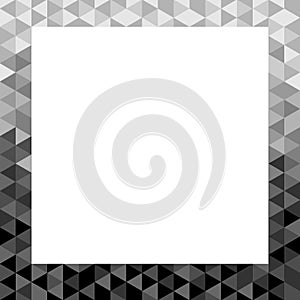 Black and white triangle tiles template frame, vector illustration