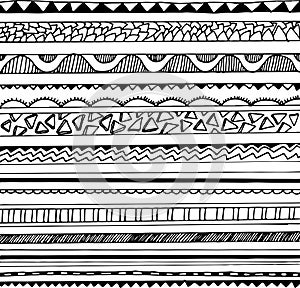 Black and white tribal seamless pattern