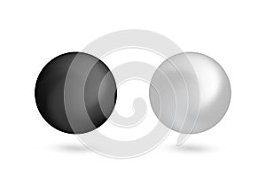 Black and white tridimensional ball design element