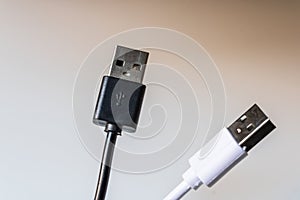 Black and white usb mobile charging cables