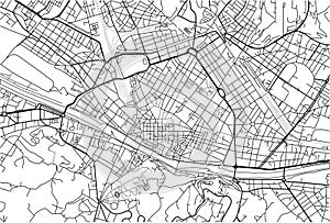Black and white vector city map of Florence.
