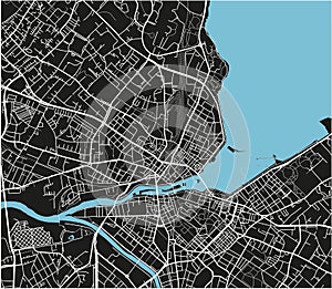 Black and white vector city map of Geneva.
