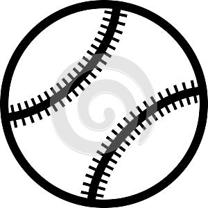 Black and white vector of flat tennis/baseball ball icon