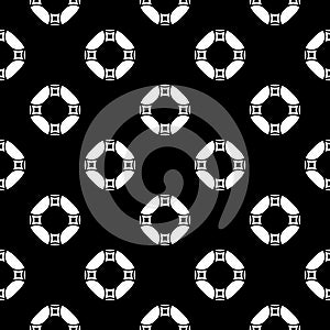 Black and white vector geometric seamless pattern, monochrome r