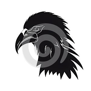 Majestic Eagle Head Silhouette: A Black and White Vector Graphic photo