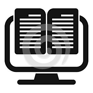 Digital document comparison on computer screen icon