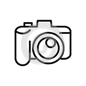 Digital Camera Icon Black And White Illustration