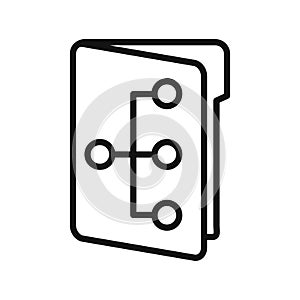 Network Folder Icon Black And White Illustration