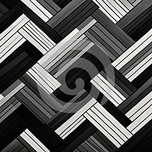 Abstract Black And White Quilted Lines Wallpaper photo