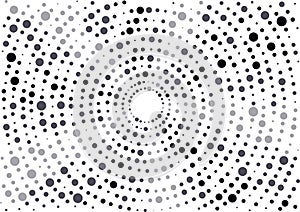 Black and white vector polka dots background