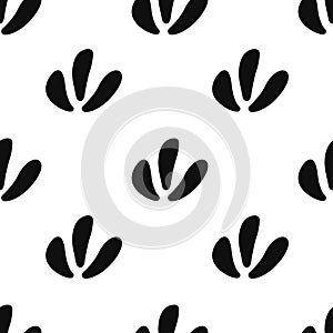 Black and white vector seamless flower pattern