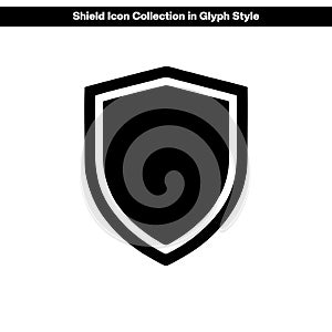 Black and white vector shield icon