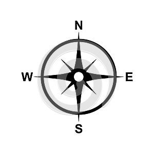 Black and white vector Vintage compass rose