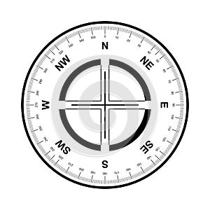 Black and white vector Vintage compass rose