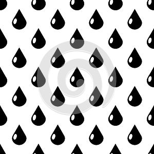 Black and white vector water drops seamless pattern
