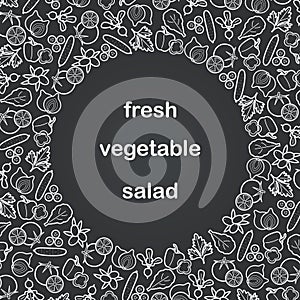 Black and white vegetables frame