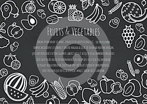 Black and white vegetables frame