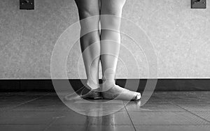 Black and White version of Two sides to a dancer- the Ballerina and the jazz dancer