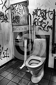 Vandalized public toilet photo