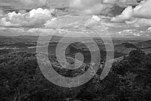 Black and White view of the Blue Ridge Mountain and Shenandoah Valley