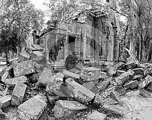 Black and White View of Ta Phrom