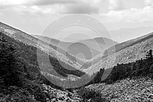 Black and white view from the top of mountain Livadiyskaya - Pidan in Sikhote-Alin, Russia photo