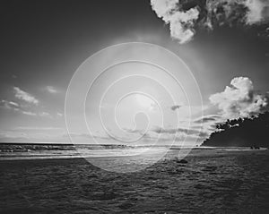 Black and White View on Varkala Beach