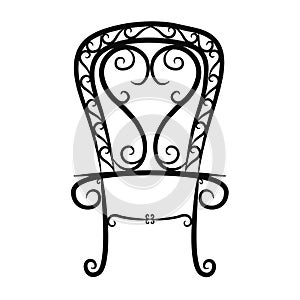 Black and white vintage chair on white background