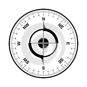 Black and white vector Vintage compass rose