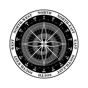 Vector Vintage compass rose silhouette