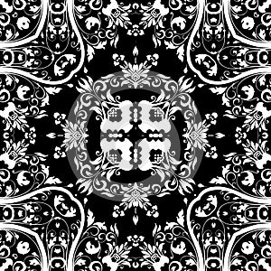 Black and white  vintage pattern