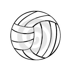 Black and white volleyball vector icon illustration