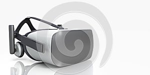 Black and White VR Virtual Reality Headset Isolated on White Background 3D Illustration