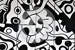 Black and white wall mural abstract design background