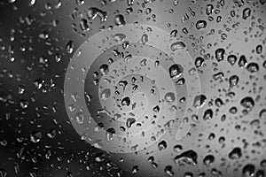 Black and white water drops in a cave