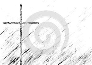 Black and White Watercolor Cross on Grunge Background