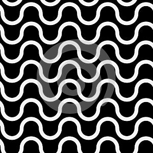 Black and white wave, seamless pattern wavy twisty illustration for textile and wrapping paper