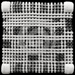 Black And White Weaving On Black Background: Gorpcore And Pigeoncore Style