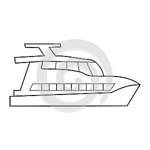 Black and white web icons marine vessels, ship, boat, yacht