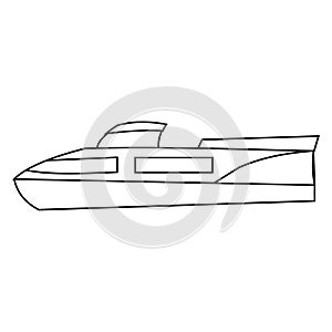 Black and white web icons marine vessels, ship, boat, yacht