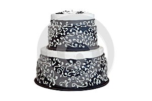 Black and white wedding cake